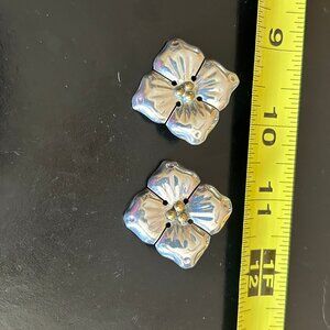 Sterling Silver Poinsettia Earrings